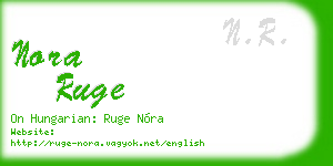 nora ruge business card