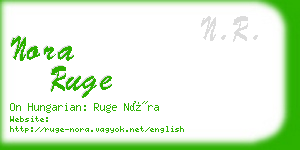 nora ruge business card